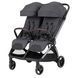 Прогулянкова коляска для двійні Carrello Link CRL-6533 Cliff Grey з автоматичним і компактним складанням, колеса Elastic Rubber, механічне регулювання спинки