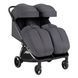 Прогулянкова коляска для двійні Carrello Link CRL-6533 Cliff Grey з автоматичним і компактним складанням, колеса Elastic Rubber, механічне регулювання спинки