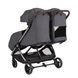 Прогулянкова коляска для двійні Carrello Link CRL-6533 Cliff Grey з автоматичним і компактним складанням, колеса Elastic Rubber, механічне регулювання спинки