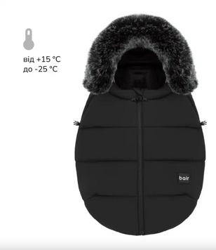 Зимний конверт для новорожденных в коляске Bair Cocon Mini black noire новинка 2025