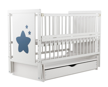 Ліжко Babyroom Зірочка Z-03 маятник, ящик, відкидний бік бук білий