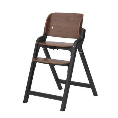Стульчик для кормления 2в1 ESPIRO ALLURE 11 TIMBER BLACK до 80 кг, 5 уровней регулировки сиденья и подножки, столик со съемным подносом, эко-кожа