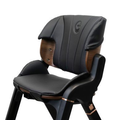 Стульчик для кормления 2в1 ESPIRO ALLURE 11 TIMBER BLACK до 80 кг, 5 уровней регулировки сиденья и подножки, столик со съемным подносом, эко-кожа