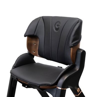 Стульчик для кормления 2в1 ESPIRO ALLURE 11 TIMBER BLACK до 80 кг, 5 уровней регулировки сиденья и подножки, столик со съемным подносом, эко-кожа