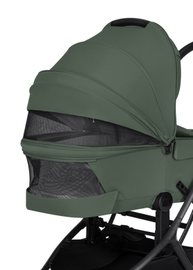 Коляска 2в1 Lionelo SIA FLEX GREEN EMERALD легка та компактна, люлька складається з шасі, матрац AiryDots