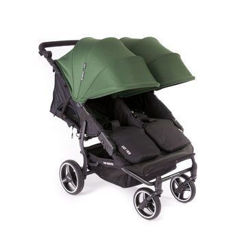 Прогулочная коляска для двойни Baby Monsters EASY TWIN black шасі зелений