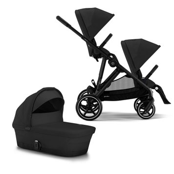 Універсальна коляска 2 в 1 для двійні чи погодок Cybex Gazelle S 2023 BLK Moon Black