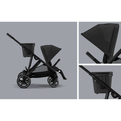 Прогулянкова коляска Cybex Gazelle S BLK Moon Black для новонароджених, 20 конфігурацій