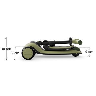 Самокат Kinderkraft Halley 2 Grassland Green (KRHALL02GRE0000) 2в1 з трансформацією у біговел, LED колеса, регулювання сидіння та керма