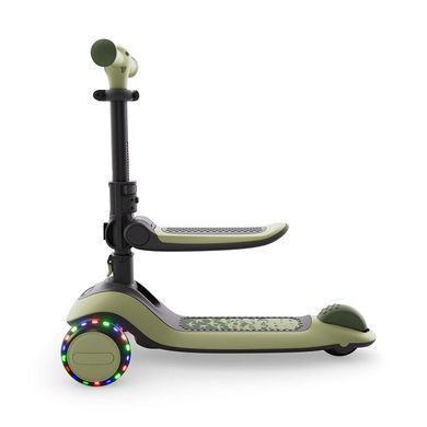Самокат Kinderkraft Halley 2 Grassland Green (KRHALL02GRE0000) 2в1 з трансформацією у біговел, LED колеса, регулювання сидіння та керма