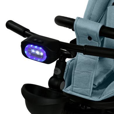 Триколісний дитячий велосипед EL CAMINO ME 1193 MODENA Cloud Blue поворотне сидіння на 360, фара на рулі
