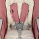 Стульчик для кормления MoMi GOJO Pink с двойным подносом, 7 уровней высоты, корзина для игрушек, чехол из экокожи, колесики