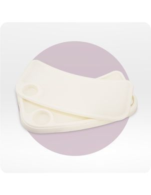 Стульчик для кормления 2в1 MoMi Reki Beige с функцией стульчика для ребенка, 2 уровня высоты, съемная обивка и столешница, компактная сборка.