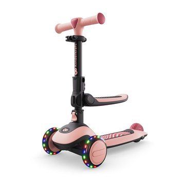 Самокат Kinderkraft Halley 2 Rose Pink (KRHALL02PNK0000) 2в1 з трансформацією у біговел, LED колеса, регулювання сидіння та керма