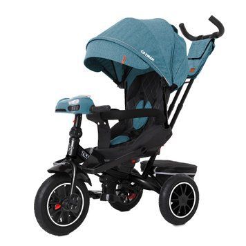 Велосипед триколісний TILLY CAYMAN з пультом і посильоною рамою T-381/7 Бірюзовий льон