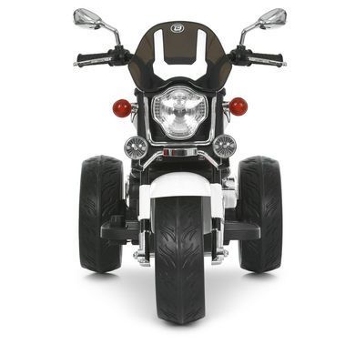 Дитячий електромотоцикл Bambi Racer M 6263EL-1 білий передні та задні фари зі світлом, акумулятор, 2 мотори, музика, звук при старті