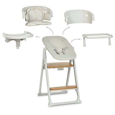 Стульчик для кормления с шезлонгом для новорожденного 4в1 El Camino Growee ME 1222 Cream функция башни Монтессори, стульчик для взрослого ребенка