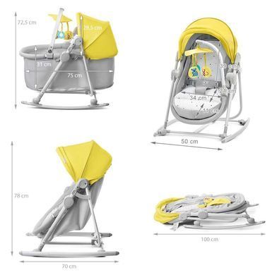Шезлонг-качалка 5 в 1 Kinderkraft Unimo Yellow (KKKUNIMYEL0000)