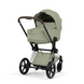 Коляска 2в1 Cybex Priam Style Collection 5.0 Sage Green шасі Chrome з реверсивним блоком, великі колеса, ремені безпеки One Pull, складання люльки з шасі