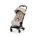 Прогулочная коляска Cybex Coya Comfort Collection Cozy Beige Matt Black Frame в самолет, стандарт ручной клади IATA, ультракомпактная