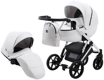 Коляска 2 в 1 Bair Next White кожа 100% 65 белый
