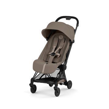 Прогулочная коляска Cybex Coya Comfort Collection Coconut Brown Matt Black Frame в самолет, стандарт ручной клади IATA, ультракомпактная