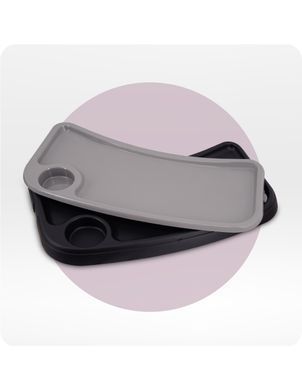Стульчик для кормления 2в1 MoMi Reki Black с функцией стульчика для ребенка, 2 уровня высоты, съемная обивка и столешница, компактная сборка