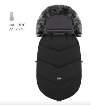 Зимовий конверт для новонароджених у коляску Bair Iceberg black noire 2025