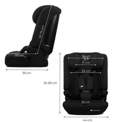 Автокресло Kinderkraft i-Comfy i-Size Black (KCICOM00BLK0000) 10 уровней наклона спинки, защита от бокового удара SPS, трансформация в бустер
