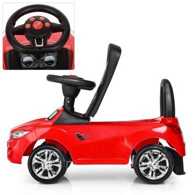 Каталка-толокарь BAMBI M 3147B-3 красная 6 мелодий, руль с музыкой, светящиеся фары, багажник под сиденьем