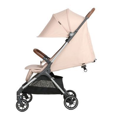 Прогулянкова коляска Junama Aviator Carbon Beige компактне складання до розмірів ручної поклажі, легка карбонова рама, чохол для ніжок у комплекті