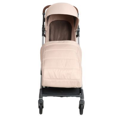Прогулянкова коляска Junama Aviator Carbon Beige компактне складання до розмірів ручної поклажі, легка карбонова рама, чохол для ніжок у комплекті