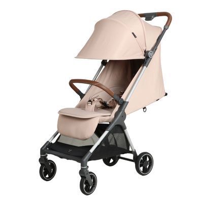 Прогулянкова коляска Junama Aviator Carbon Beige компактне складання до розмірів ручної поклажі, легка карбонова рама, чохол для ніжок у комплекті