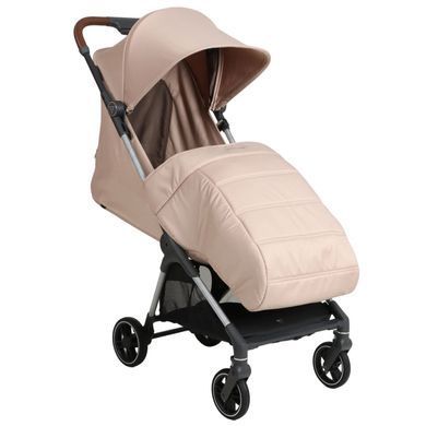 Прогулянкова коляска Junama Aviator Carbon Beige компактне складання до розмірів ручної поклажі, легка карбонова рама, чохол для ніжок у комплекті
