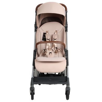 Прогулянкова коляска Junama Aviator Carbon Beige компактне складання до розмірів ручної поклажі, легка карбонова рама, чохол для ніжок у комплекті