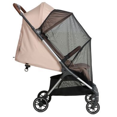 Прогулянкова коляска Junama Aviator Carbon Beige компактне складання до розмірів ручної поклажі, легка карбонова рама, чохол для ніжок у комплекті