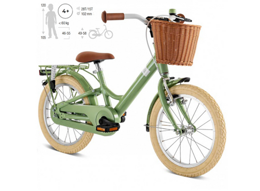 Дитячий двоколісний велосипед Puky YOUKE 16 ALU Classic Retro Green 4241 для дітей 4 роки+