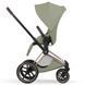 Коляска 2в1 Cybex Priam Style Collection 5.0 Sage Green шасі Rosegold з реверсивним блоком, великі колеса, ремені безпеки One Pull, складання люльки з шасі