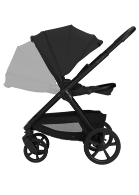 Коляска 2в1 Lionelo CARMINE BLACK ONYX з великими колесами GravelTech, антирефлюксний підголівник в люльці, 3D-вентиляція