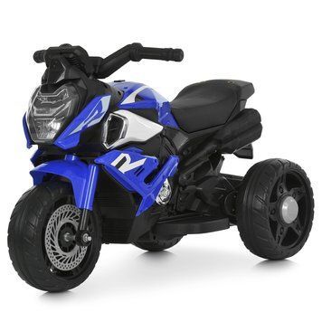 Дитячий мотоцикл Bambi Racer M 6262EL-4 синій з музикою, фари світяться, USB, MP3, TF, Bluetooth, екошкіряне сидіння