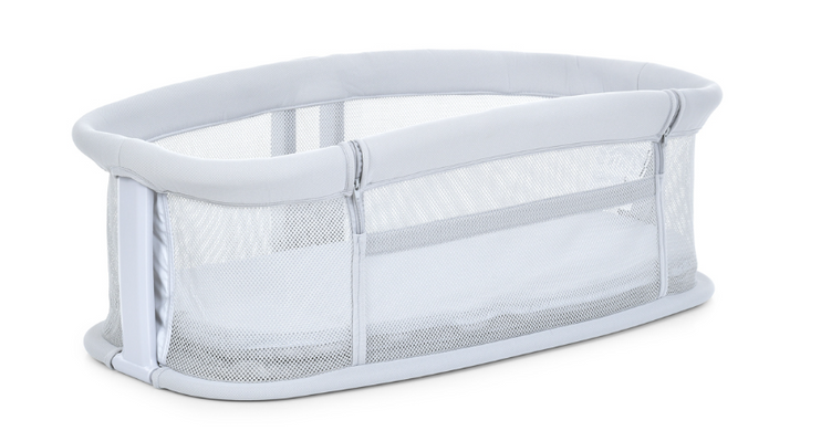 Приставная кроватка-люлька для новорожденных с функцией качания и таймером 3328 белая
