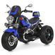 Дитячий електромотоцикл Bambi Racer M 6263EL-4 синій передні та задні фари зі світлом, акумулятор, 2 мотори, музика, звук при старті