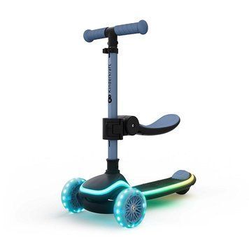 Самокат 2-в-1 Kinderkraft Raket Up Blue (KRRAUP00BLU0000) с RGB LED колесами, платформа с подсветкой и 20 режимами освещения
