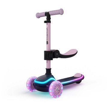 Самокат 2-в-1 Kinderkraft Raket Up Pink (KRRAUP00PNK0000) с RGB LED колесами, платформа с подсветкой и 20 режимами освещения