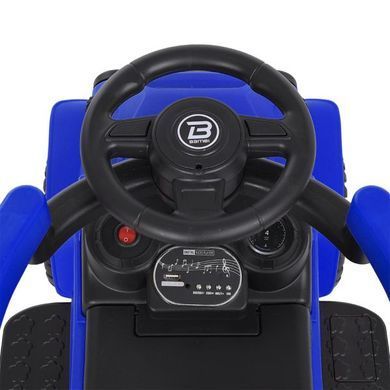 Каталка-толокар Bambi Racer M 4845-4 "Джип" синій з батьківською ручкою, передні фари зі світлом, багажник під сидінням