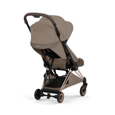 Прогулочная коляска Cybex Coya Style Coconut Brown Rosegold Frame в самолет, стандарт ручной клади IATA, ультракомпактная