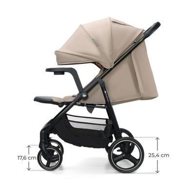 Прогулянкова коляска Kinderkraft Trig 3 Tray Beige (KSTRIG03BEG000T) з підносом, легке складання однією рукою, колеса поворотні з фіксацією, амортизація