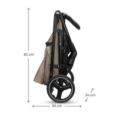 Прогулянкова коляска Kinderkraft Trig 3 Tray Beige (KSTRIG03BEG000T) з підносом, легке складання однією рукою, колеса поворотні з фіксацією, амортизація