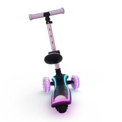 Самокат 2-в-1 Kinderkraft Raket Up Pink (KRRAUP00PNK0000) з RGB LED колесами, платформа з підсвіткою та 20 режимами освітлення