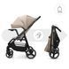 Прогулянкова коляска Kinderkraft Trig 3 Tray Beige (KSTRIG03BEG000T) з підносом, легке складання однією рукою, колеса поворотні з фіксацією, амортизація